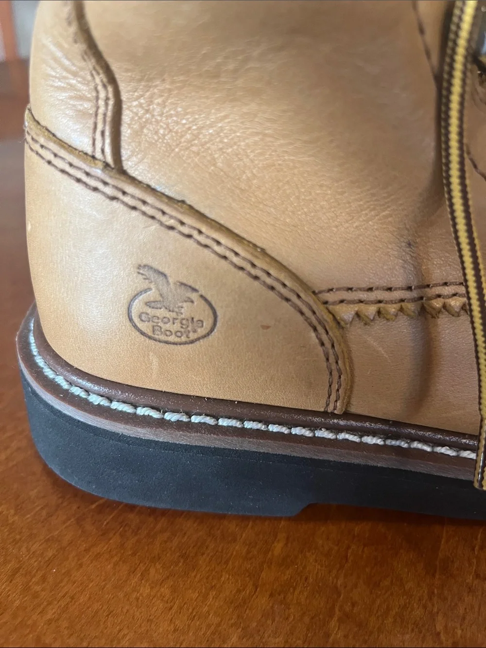 Georgia Boot Kids Brown Lace-Up Rain & Snow Boots with Yellow Laces